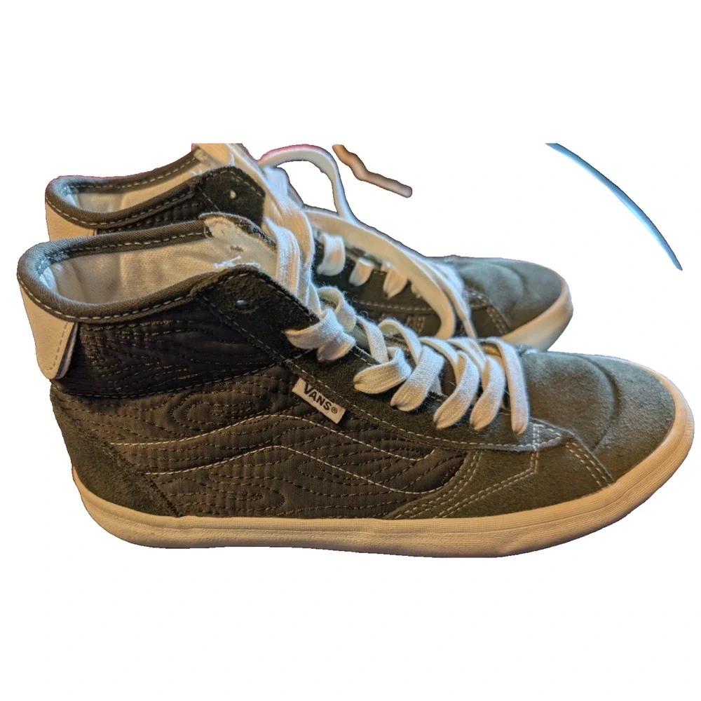 Vans The Lizzie Skateboard Shoes Green Quilted‎ Canvas Suede M 7 W 8.5 EUC